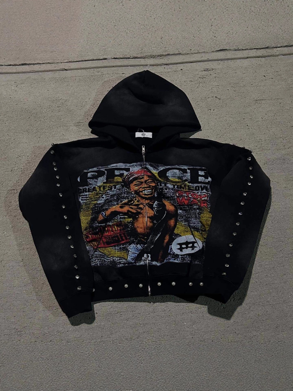 Street Fashion Zip Up Hoodie - 2026 nieuwe Amerikaanse hiphop loose hoodie