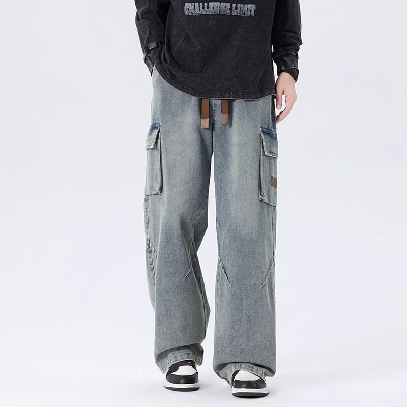 Cargo Pant Wide - Heren 2026 Lente Amerikaanse Vintage Wijde
