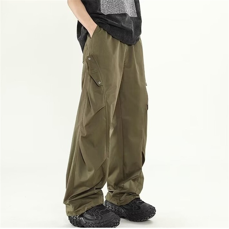 Cargo Pant Wide - Zwarte cartoon cargobroek heren effen wijde