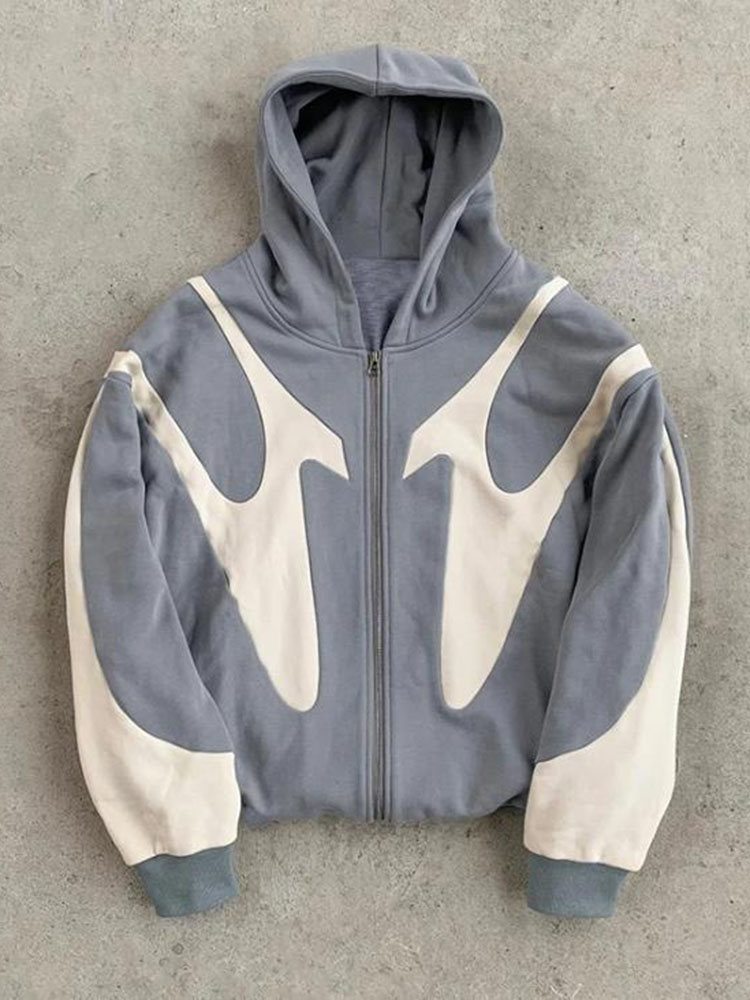 Street Fashion Zip Up Hoodie - Amerikaanse Retro Duivel Patroon Hoodies Dames