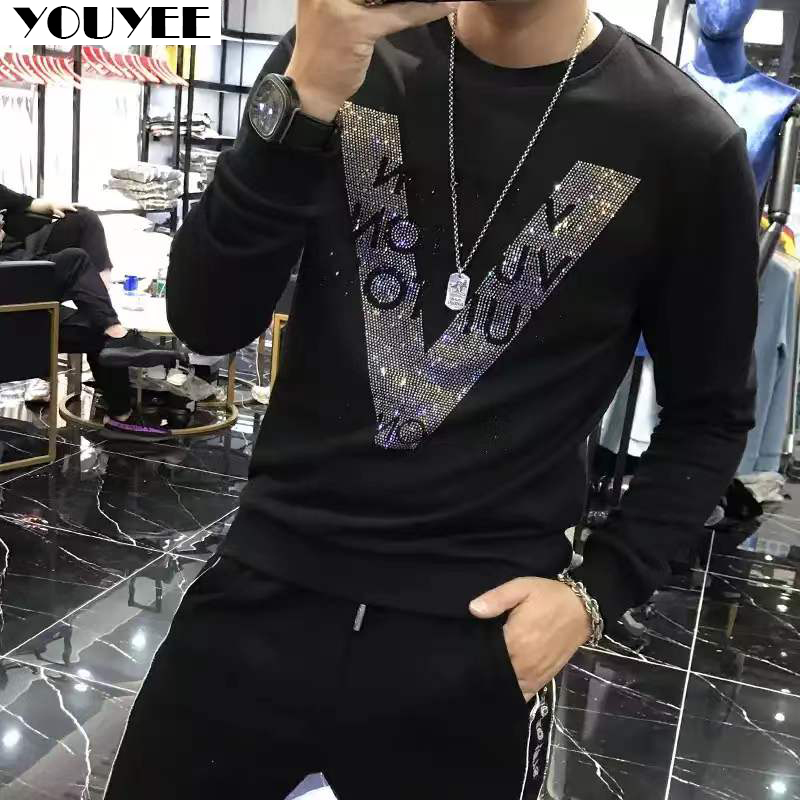 Street Fashion Elements - Heren Hoodies Kwaliteit V-vormig Patroon Strass