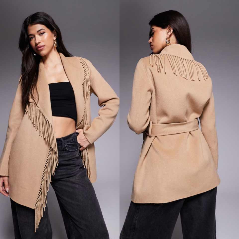 Street Fashion Events - Luxe jas met korte mouwen, wollen