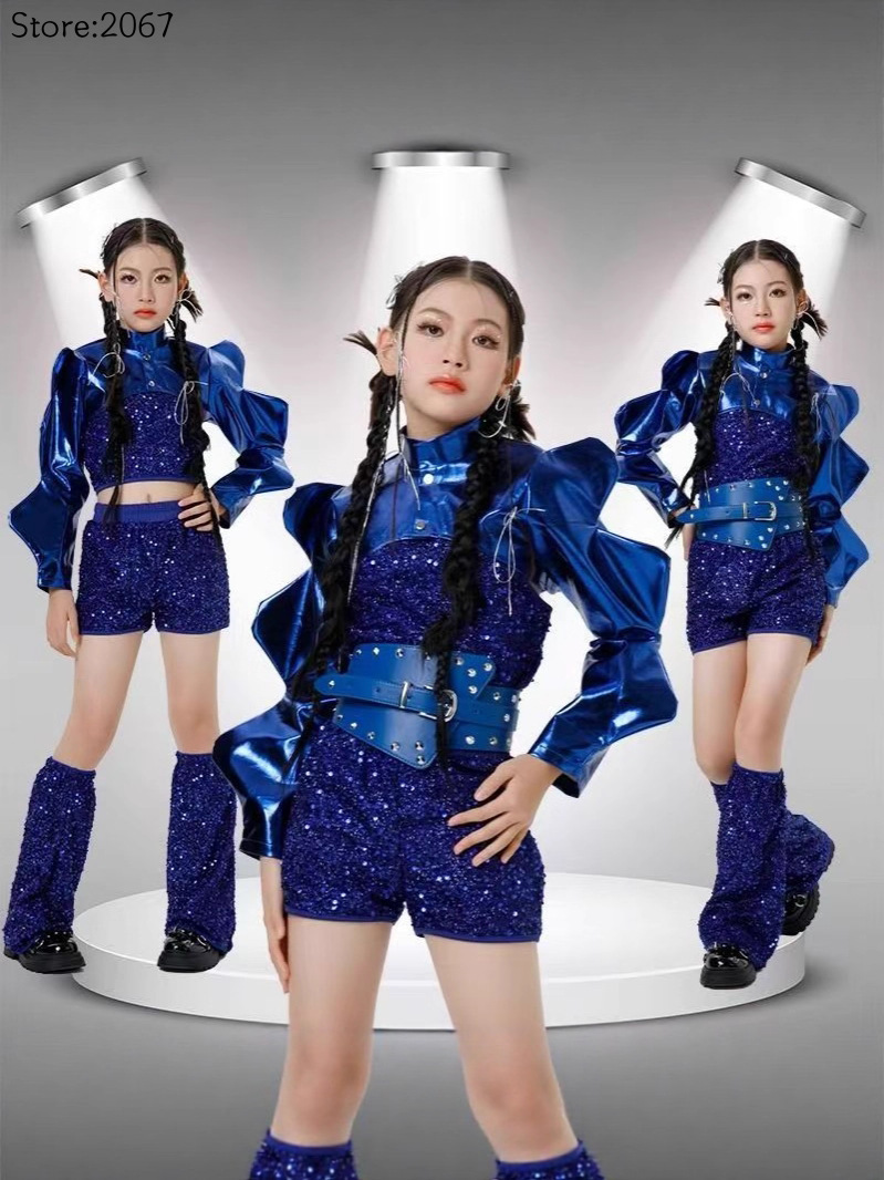 Street Fashion Runway - Jazzdansoutfits Paillettenkostuum Hipster Meisjesmode Pailletten Streetdance
