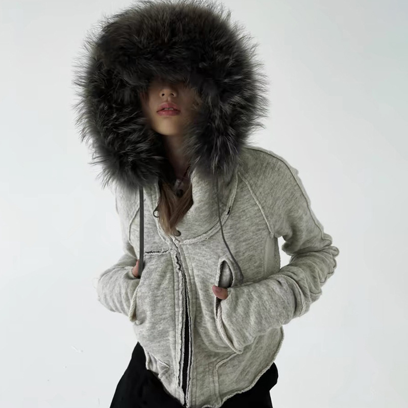 Street Fashion Zip Up Hoodie - Vintage Mode Zip Up Dames Sweatshirts