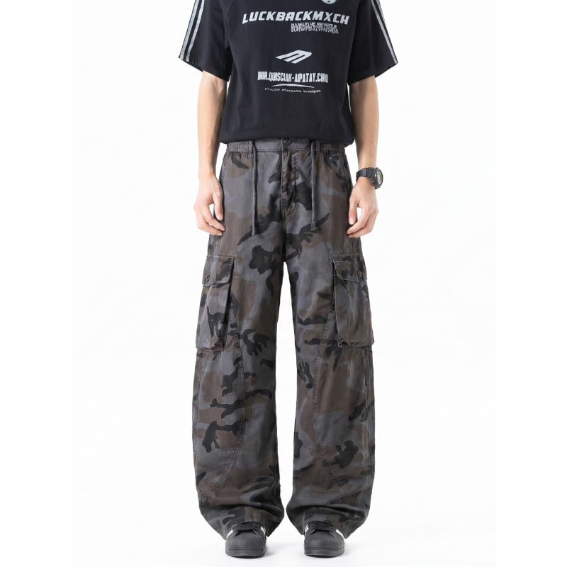 Cargo Pant Wide - Amerikaanse retro camouflage werkbroeken voor heren,