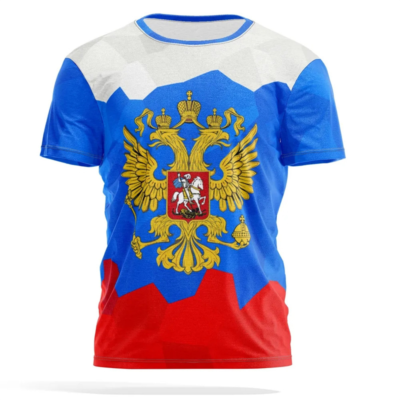 Street Fashion Russia - Russisch Nationaal Embleem Print T-shirt Mannen
