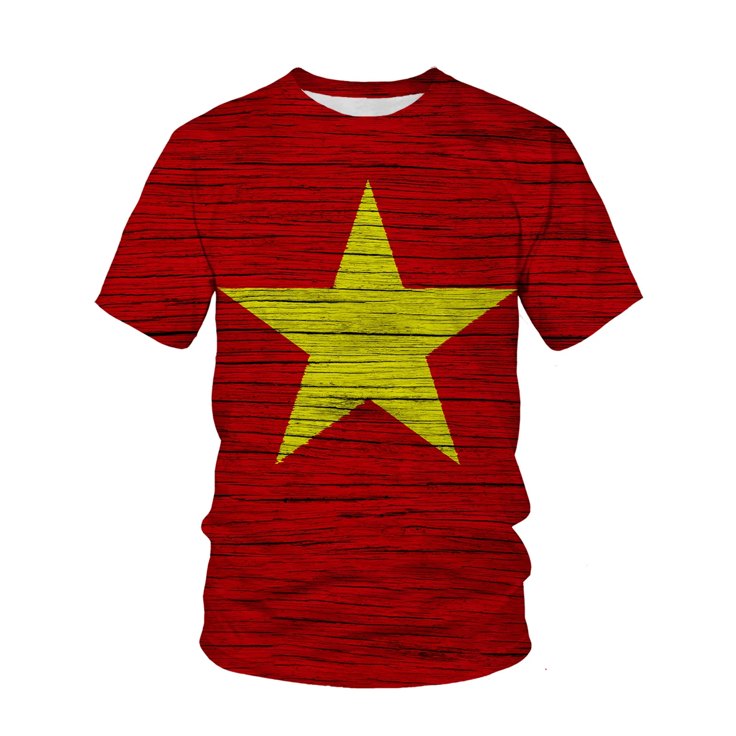 Street Fashion Vietnam - Vietnam Vlag Patroon 3D Gedrukt T-shirt