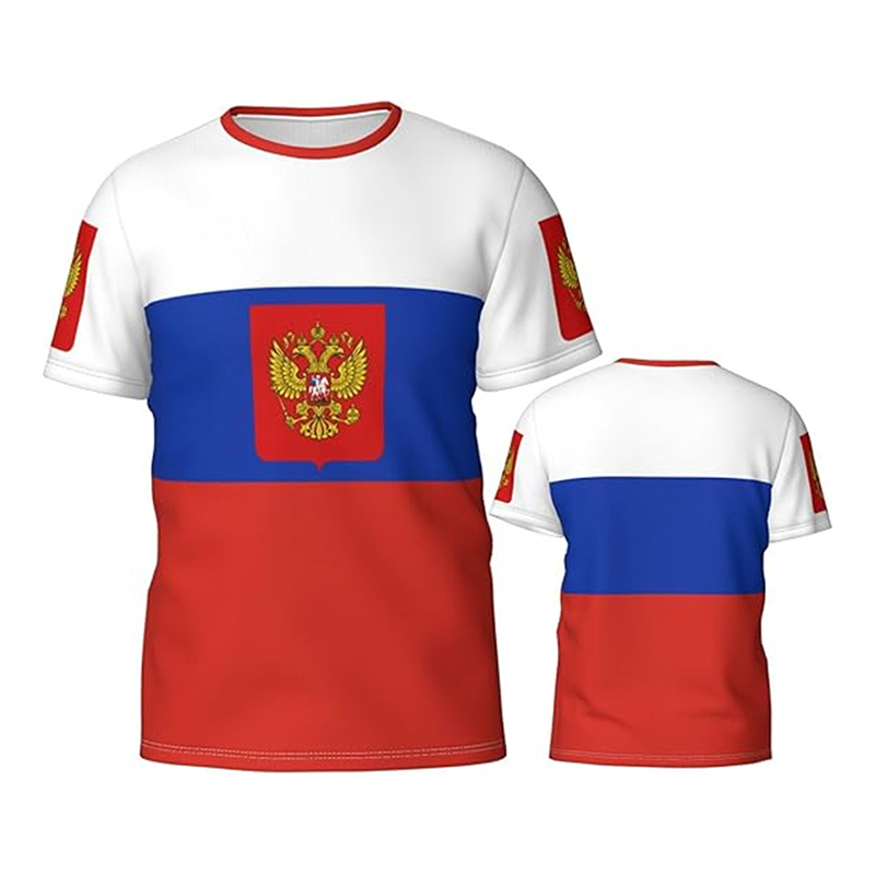 Street Fashion Russia - Russische Vlag 3D Print T-shirt Voor
