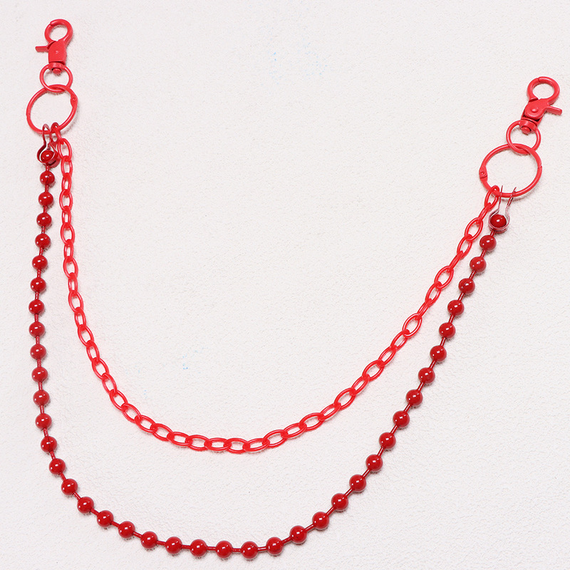 Helderrode kralenbroekketting  - Street Fashion Jeans recensie en prijs