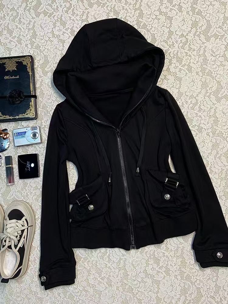Zwarte mode nieuwe trend dames - Street Fashion Zip Up Hoodie recensie en prijs