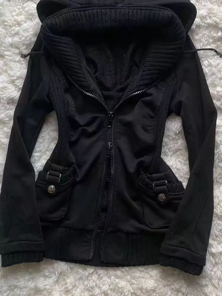Zwarte mode nieuwe trend dames - Street Fashion Zip Up Hoodie recensie en prijs