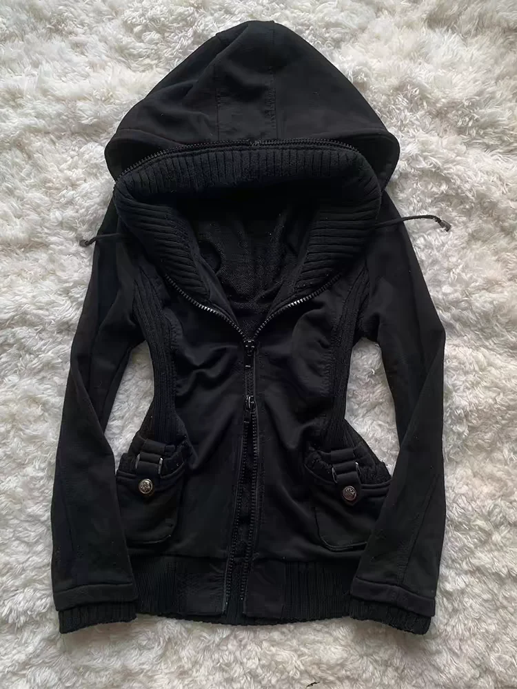 Zwarte mode nieuwe trend dames - Street Fashion Zip Up Hoodie recensie en prijs