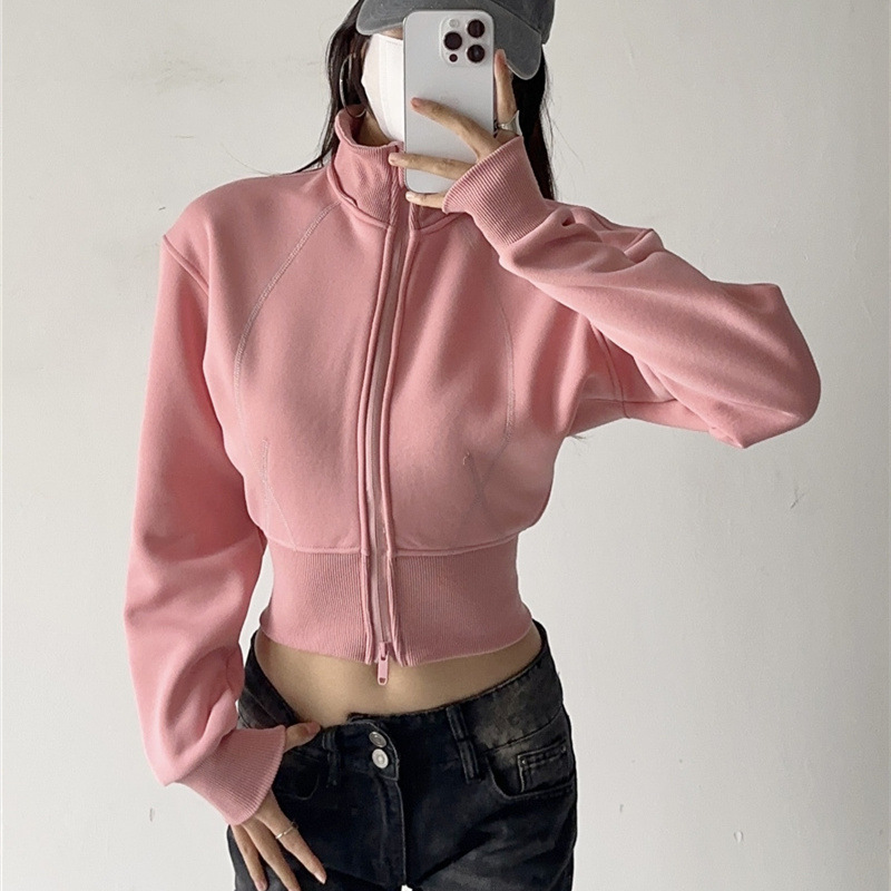 Dames Crop Hoodie Sweatshirts  - Street Fashion Zip Up Hoodie recensie en prijs