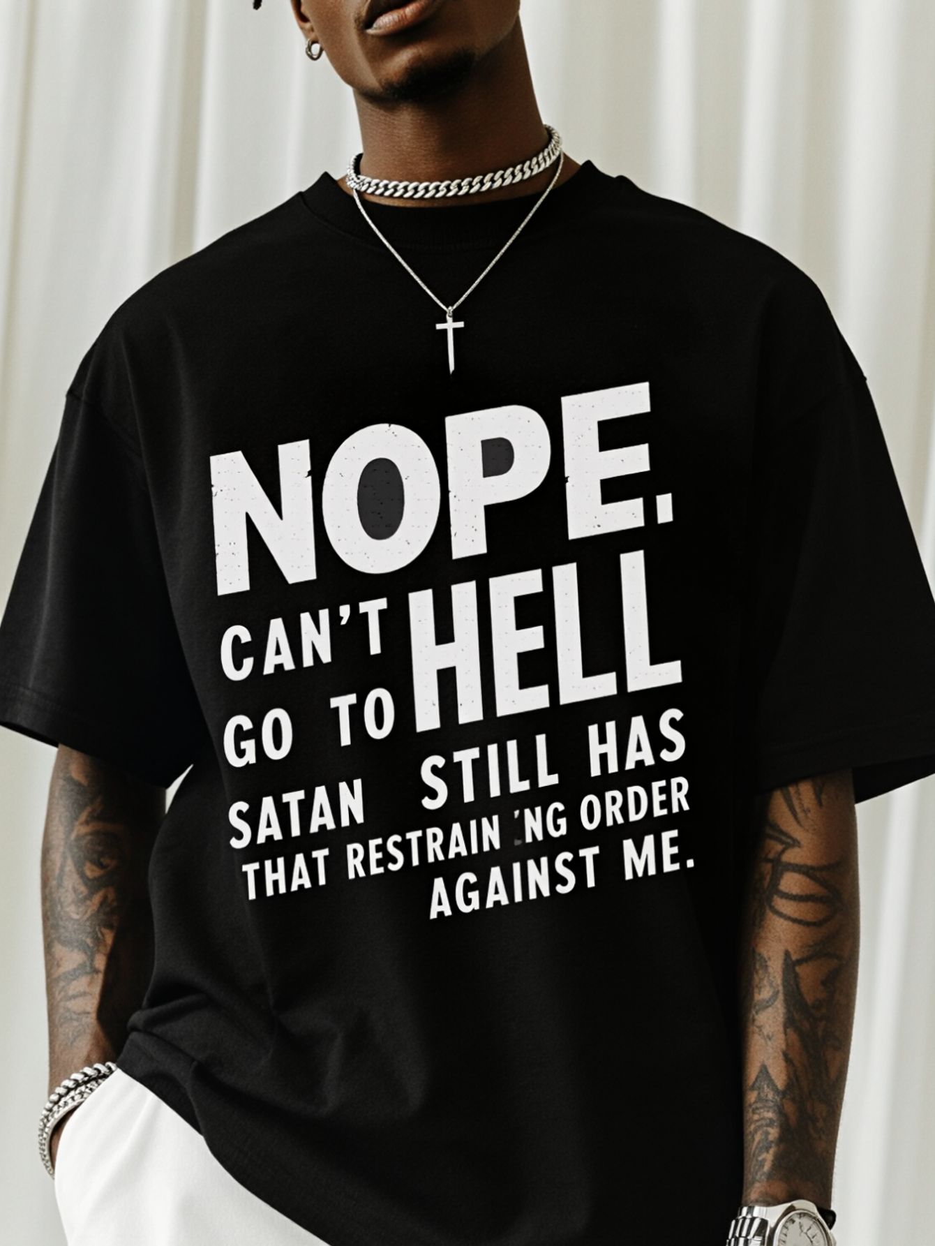 Heren T-shirt met opdruk 'NOPE - Street Style Fashion Quotes recensie en prijs