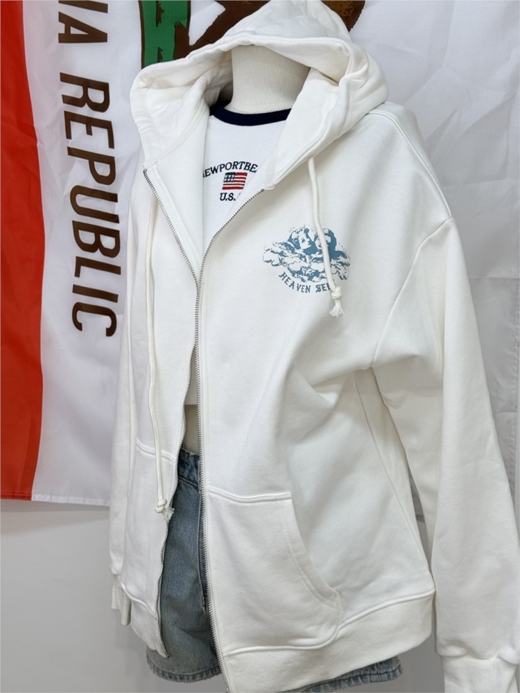 Witte Vintage Zip-up Hoodies D - Street Fashion Zip Up Hoodie recensie en prijs