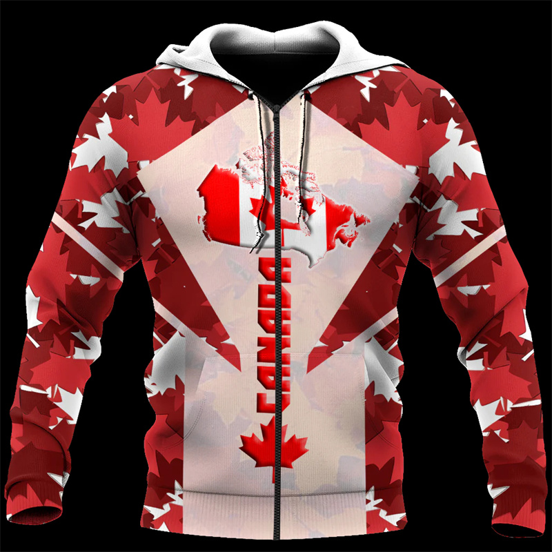 Canada 3d Helemaal Bedrukt Esd - Street Fashion Zip Up Hoodie recensie en prijs