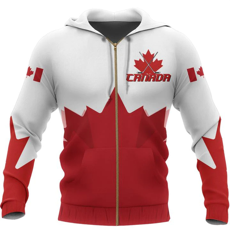 Canada 3d Helemaal Bedrukt Esd - Street Fashion Zip Up Hoodie recensie en prijs