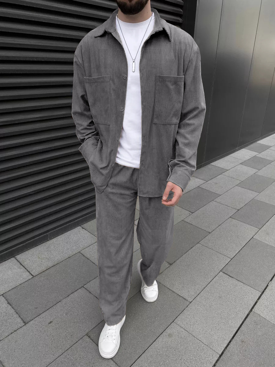 Herenset van corduroy: overhem - Street Fashion Outfit For Men recensie en prijs