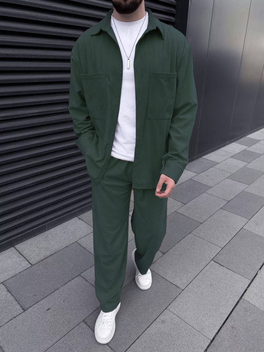 Herenset van corduroy: overhem - Street Fashion Outfit For Men recensie en prijs