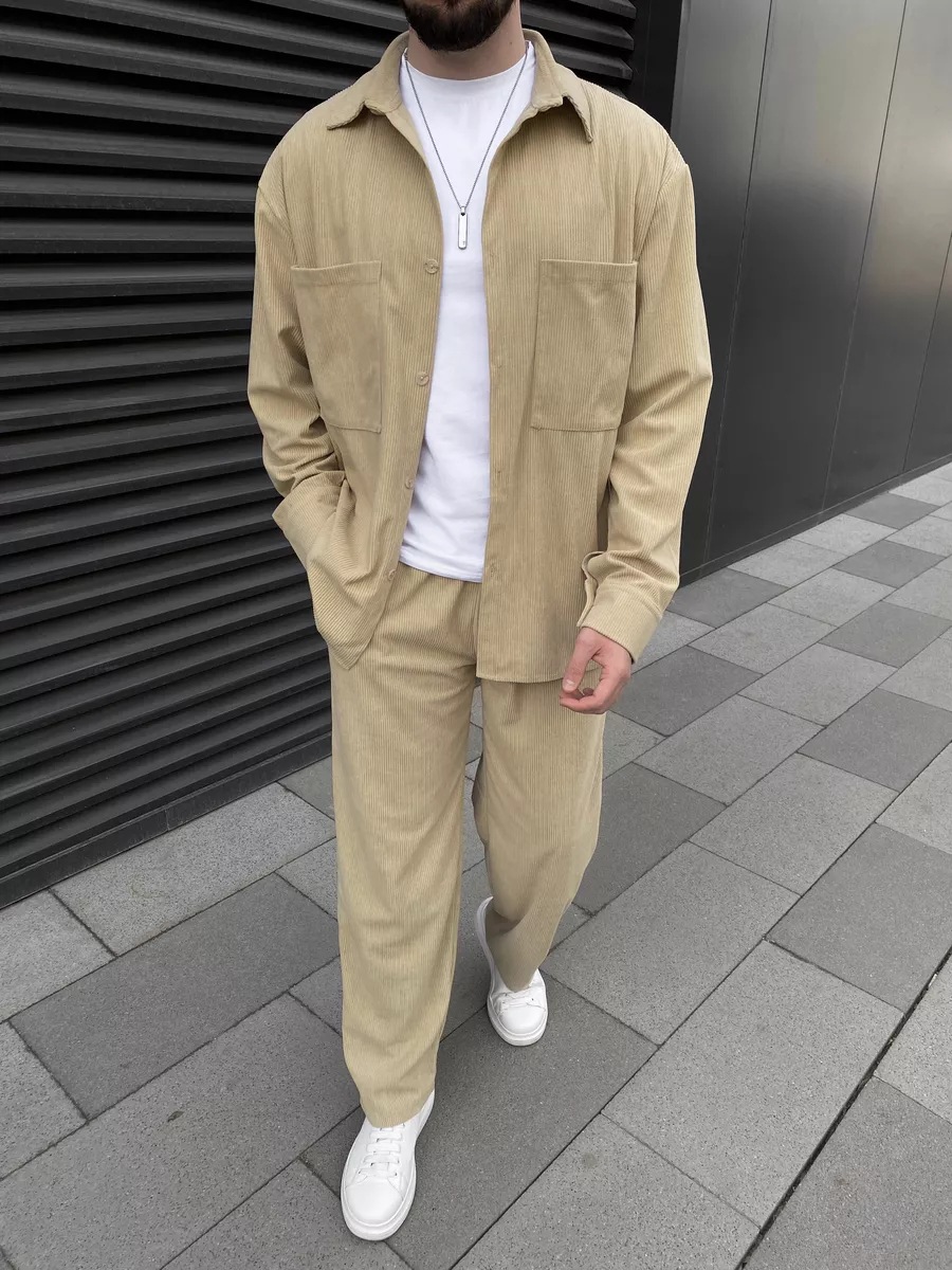 Herenset van corduroy: overhem - Street Fashion Outfit For Men recensie en prijs