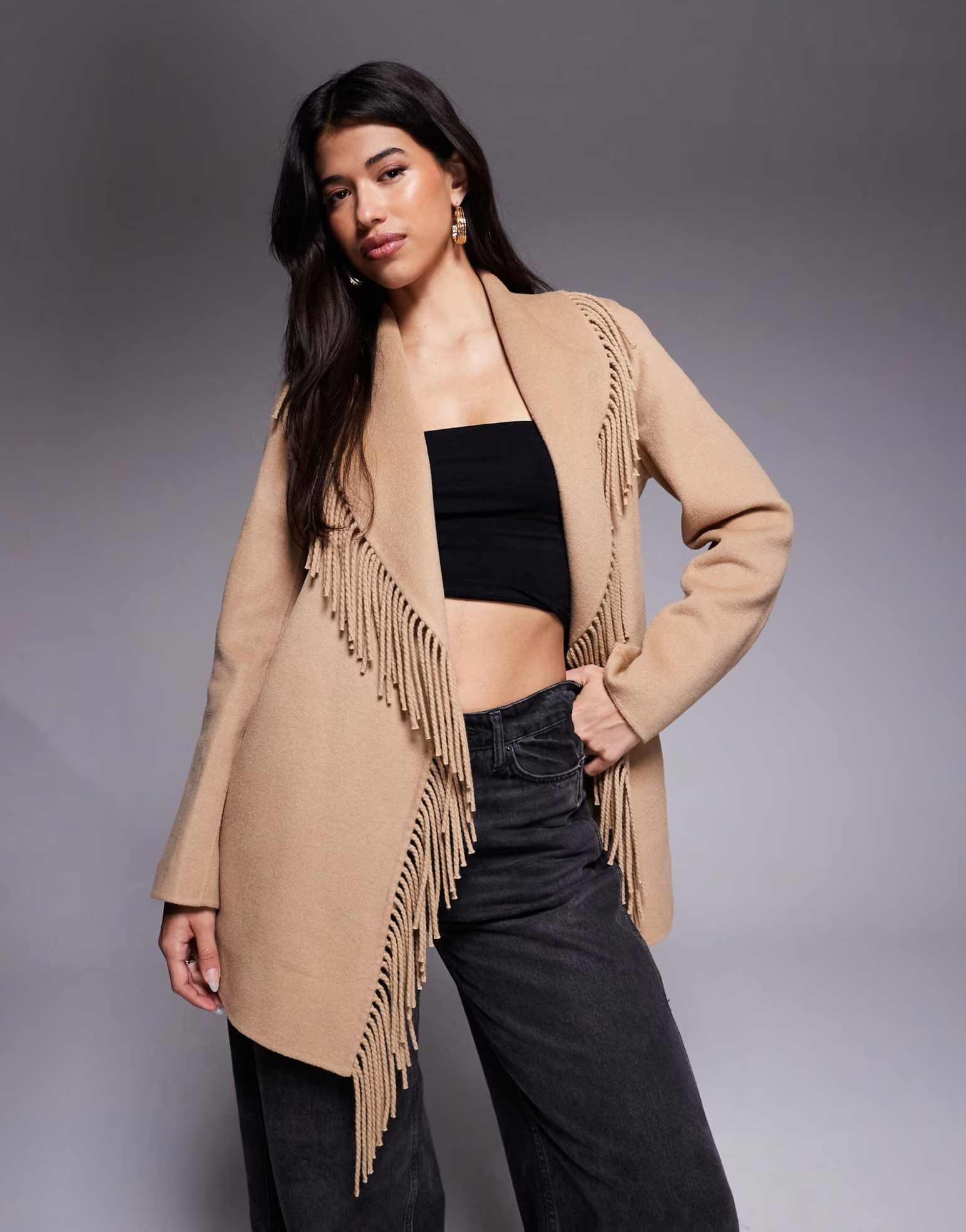 Luxe jas met korte mouwen, wol - Street Fashion Events recensie en prijs