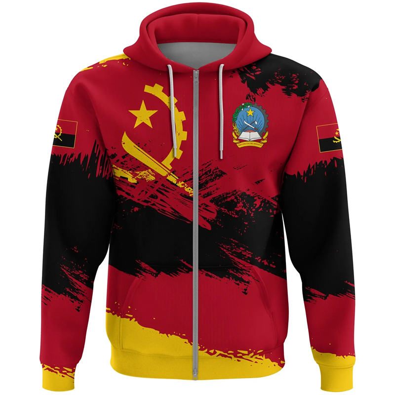 Angola Map Afrika Land Grafisc - Street Fashion Zip Up Hoodie recensie en prijs