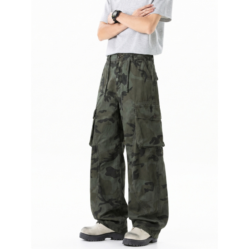 Amerikaanse retro camouflage w - Cargo Pant Wide recensie en prijs